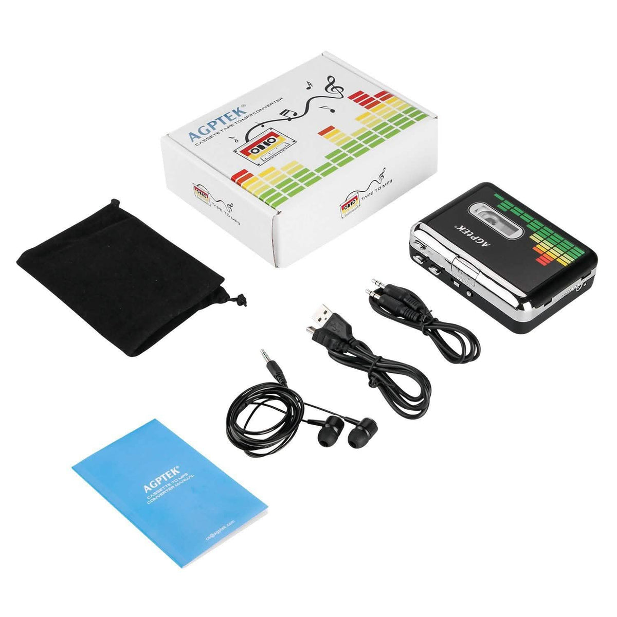 Portable Cassette Audio Tape-To-MP3 Converter Cassette Recorder