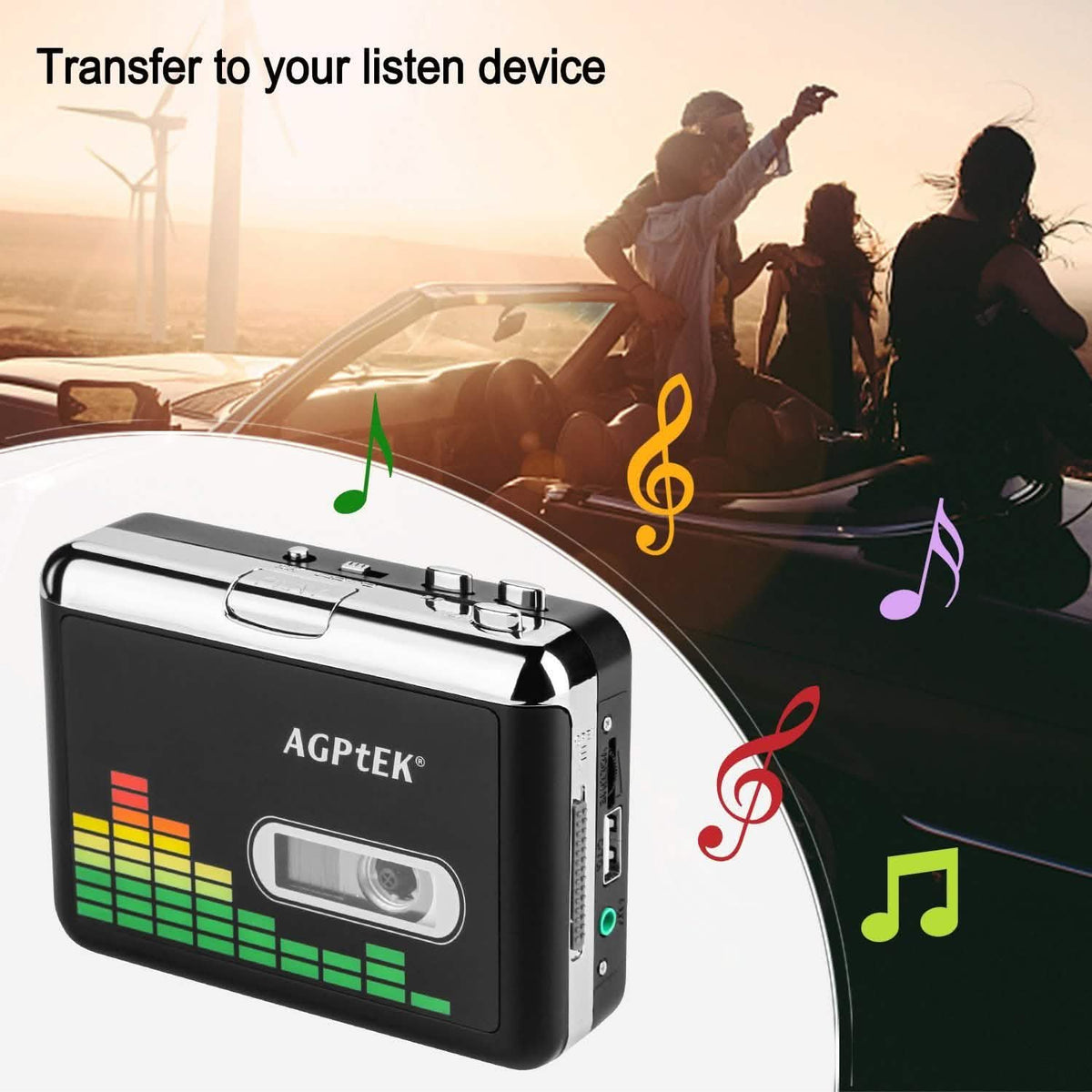 Portable Cassette Audio Tape-To-MP3 Converter Cassette Recorder