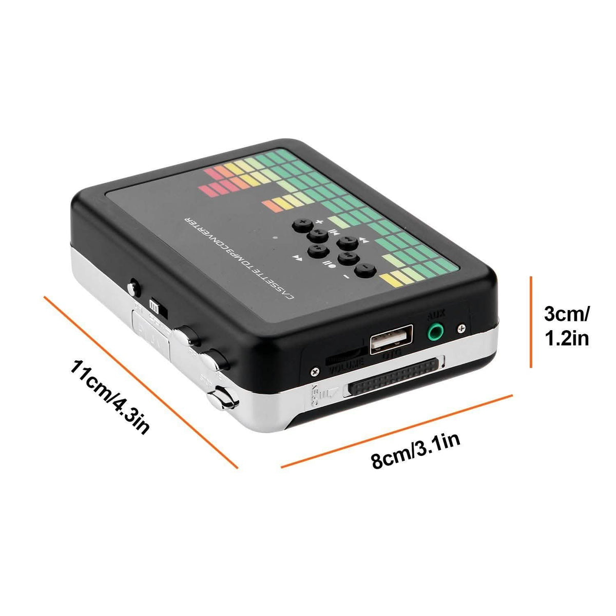 Portable Cassette Audio Tape-To-MP3 Converter Cassette Recorder