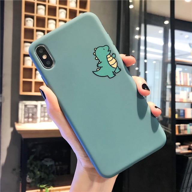 Cute Couple Dinosaur Full Body Protective iPhone Case