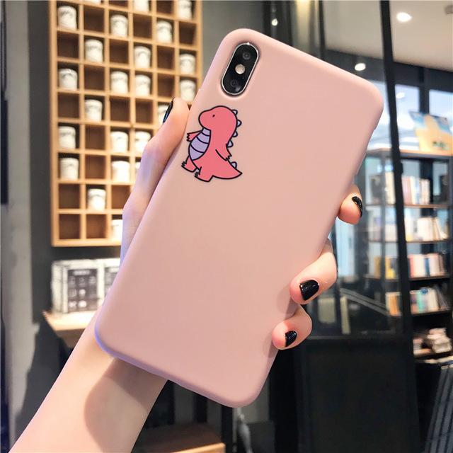 Cute Couple Dinosaur Full Body Protective iPhone Case