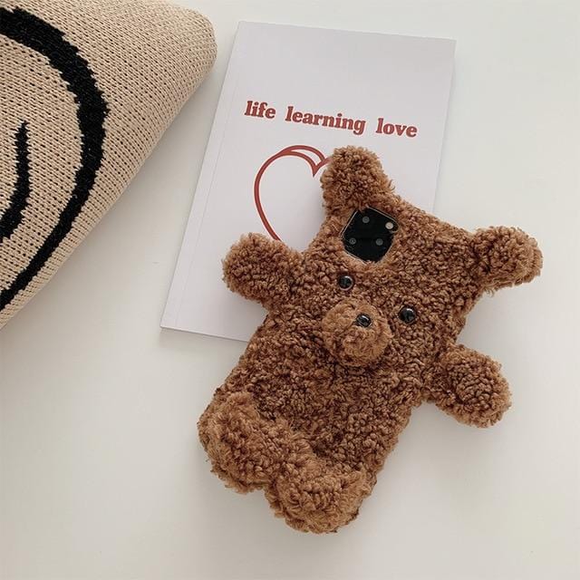 3D Cartoon Plush Bear Full Body Protective iPhone Case