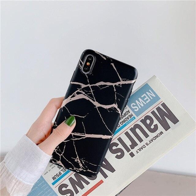 Ring Stand Marble Protective iPhone Case