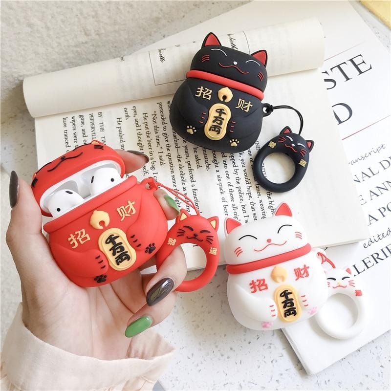 Lucky Cat Shock-Resistant Airpods Case Apple