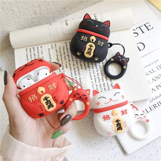 Lucky Cat Shock-Resistant Airpods Case Apple