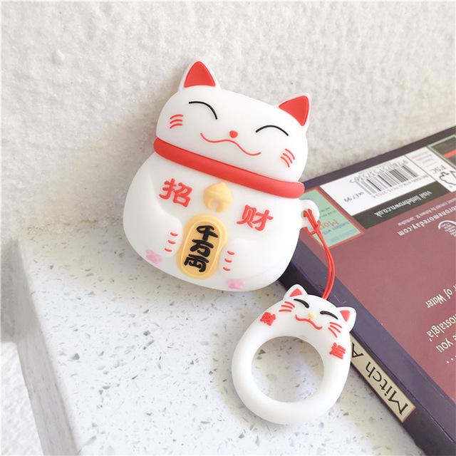 Lucky Cat Shock-Resistant Airpods Case Apple