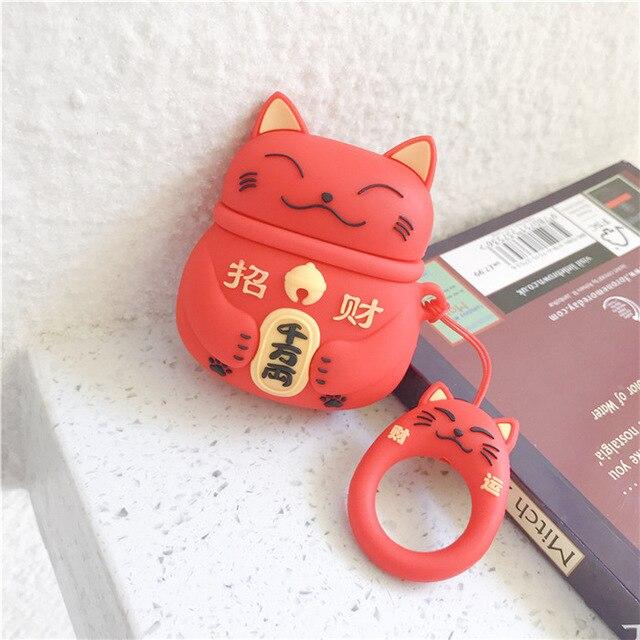 Lucky Cat Shock-Resistant Airpods Case Apple