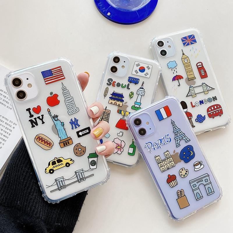 Cartoon City Symbol Protective iPhone Case