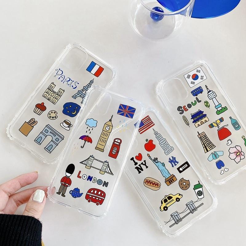 Cartoon City Symbol Protective iPhone Case