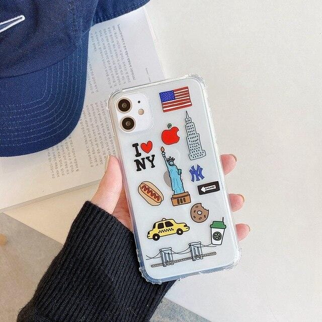 Cartoon City Symbol Protective iPhone Case