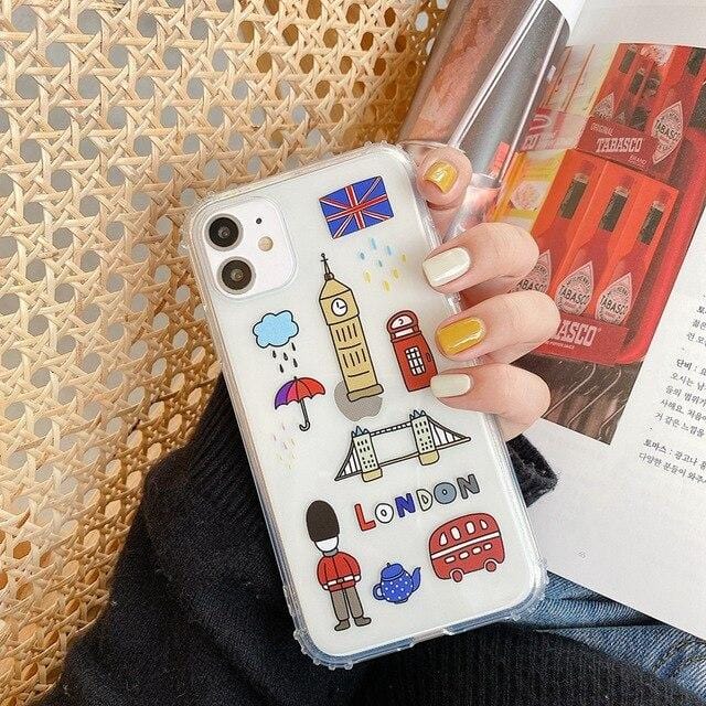 Cartoon City Symbol Protective iPhone Case