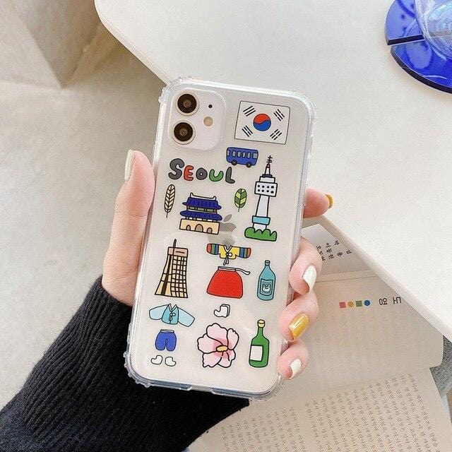 Cartoon City Symbol Protective iPhone Case