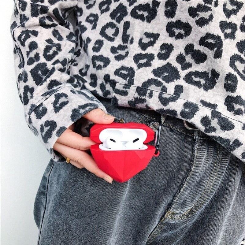 Cute Heart Love Shock-Resistant Silicone Airpods Pro Case Apple