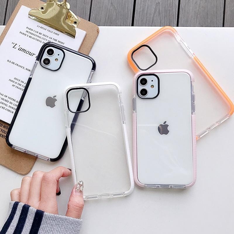 Solid Color Clear Shockproof iPhone Case TPU Soft Silicone