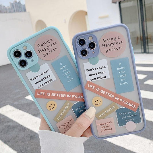 Cute Label Words Full Body Protective iPhone Case Apple