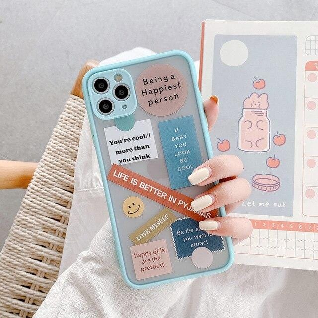 Cute Label Words Full Body Protective iPhone Case Apple