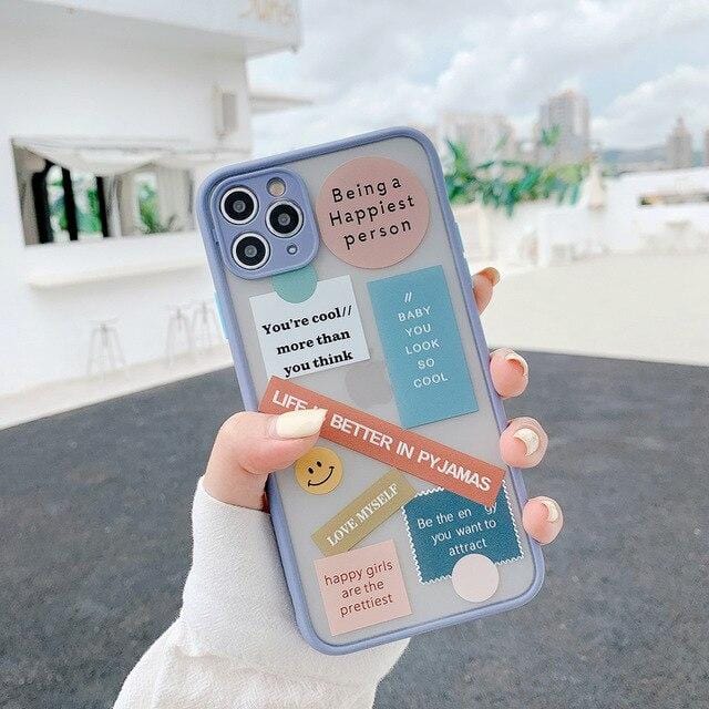 Cute Label Words Full Body Protective iPhone Case Apple