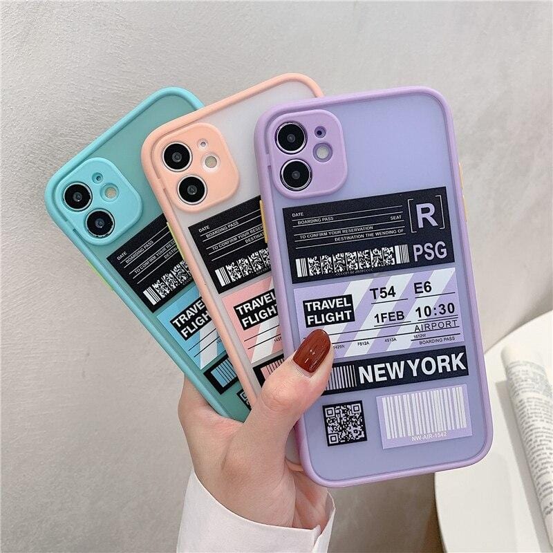Shockproof Travel Label TPU iPhone Case Apple