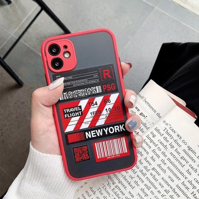 Shockproof Travel Label TPU iPhone Case Apple