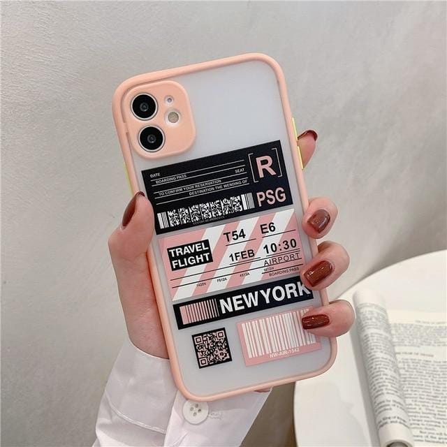 Shockproof Travel Label TPU iPhone Case Apple