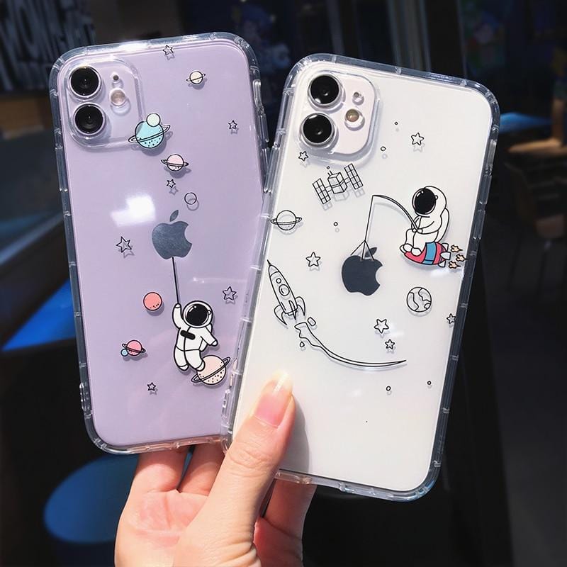 Creative Astronaut Shockproof iPhone Case Durable Soft Silicone Protective Coque