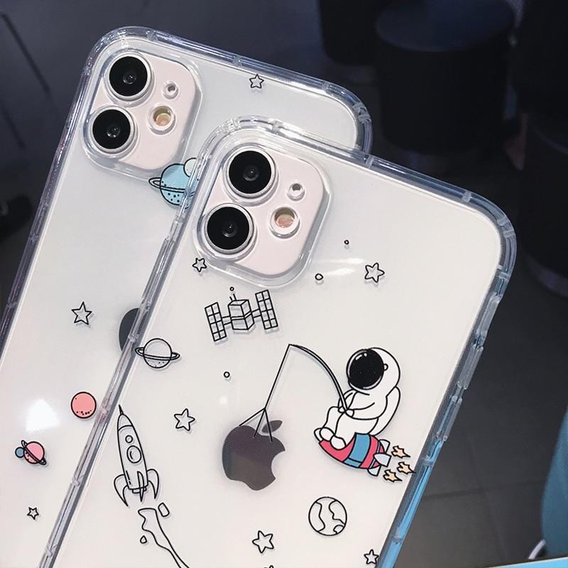 Creative Astronaut Shockproof iPhone Case Durable Soft Silicone Protective Coque