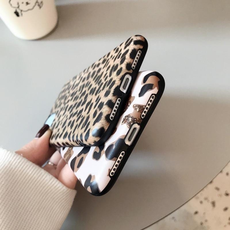 Leopard Print Durable Lanyard iPhone Case