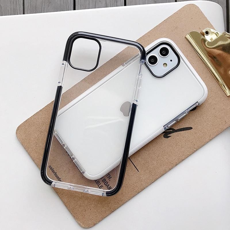 Solid Color Clear Shockproof iPhone Case TPU Soft Silicone