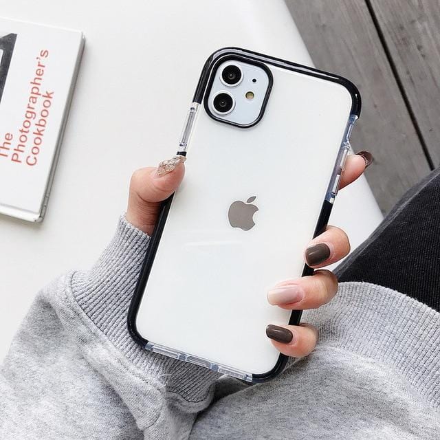 Solid Color Clear Shockproof iPhone Case TPU Soft Silicone