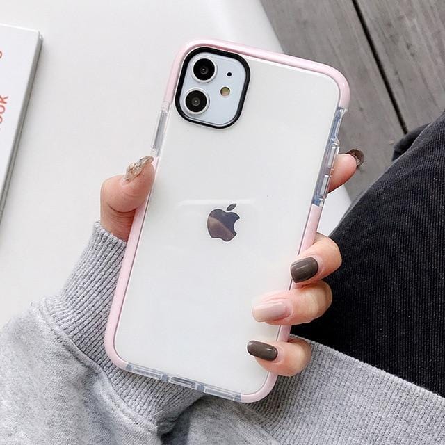 Solid Color Clear Shockproof iPhone Case TPU Soft Silicone