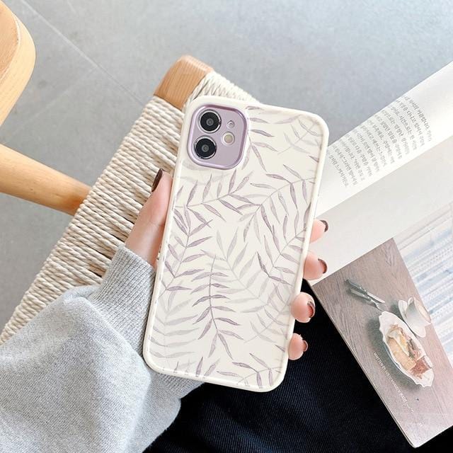 Vintage Leaves Shockproof TPU iPhone Case Apple