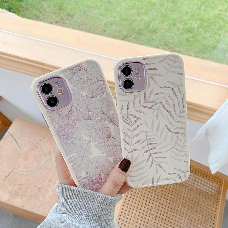 Vintage Leaves Shockproof TPU iPhone Case Apple