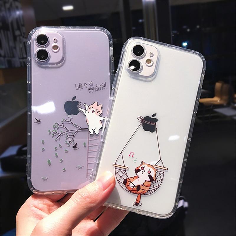 Cute Cat Painting Full Body Protective iPhone Case