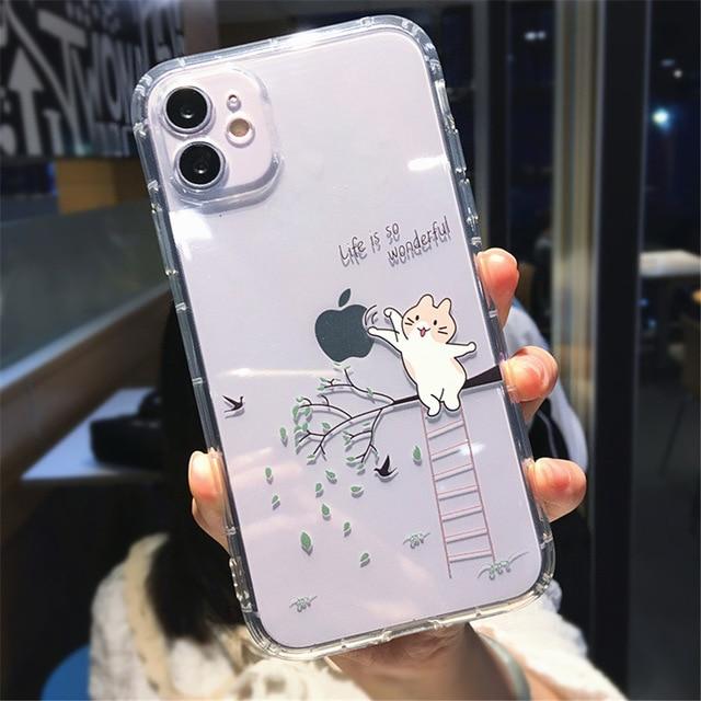 Cute Cat Painting Full Body Protective iPhone Case