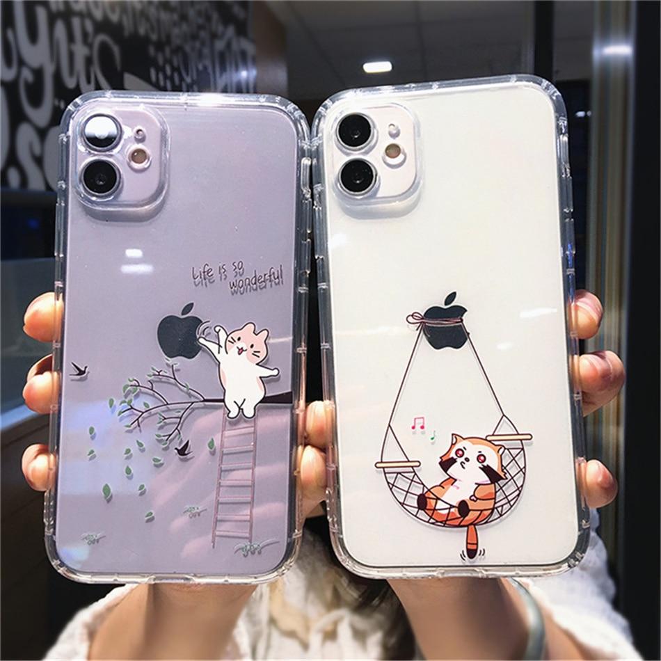 Cute Cat Painting Full Body Protective iPhone Case