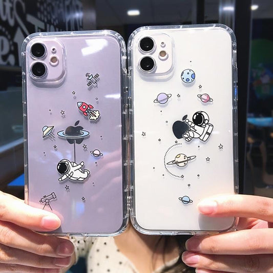 Cute Cartoon Astronaut Planet Full Body Protective iPhone Case