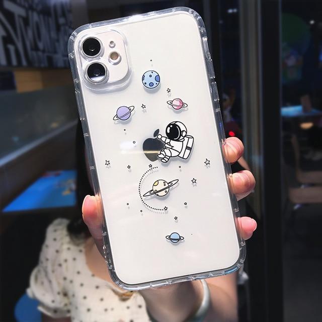 Cute Cartoon Astronaut Planet Full Body Protective iPhone Case