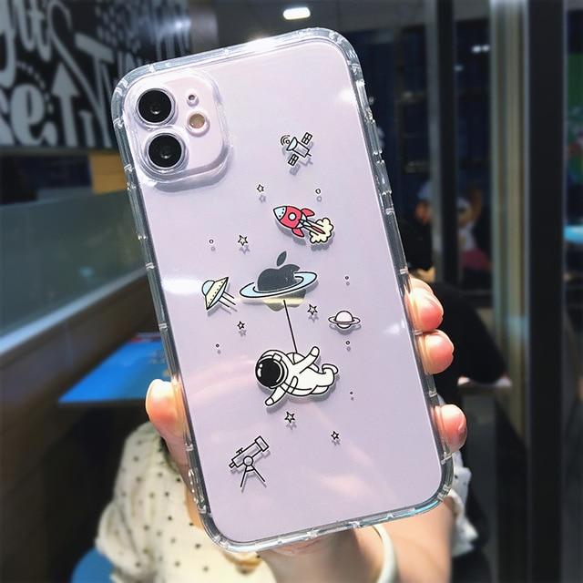 Cute Cartoon Astronaut Planet Full Body Protective iPhone Case