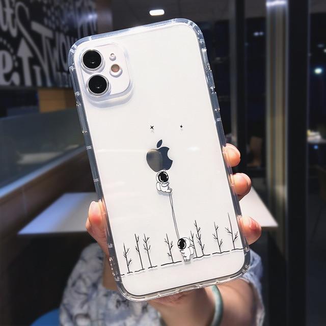 Cute Cartoon Astronaut Planet Full Body Protective iPhone Case