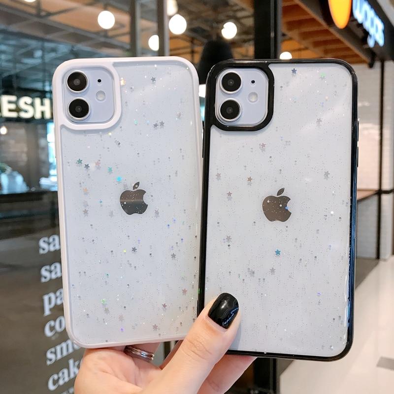 Glitter Star Sequins Soft Silicone iPhone Case
