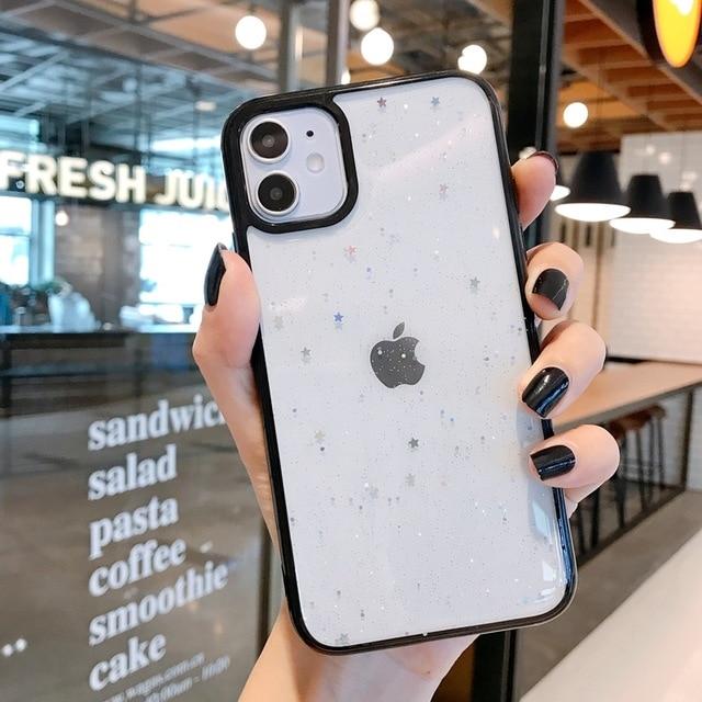 Glitter Star Sequins Soft Silicone iPhone Case