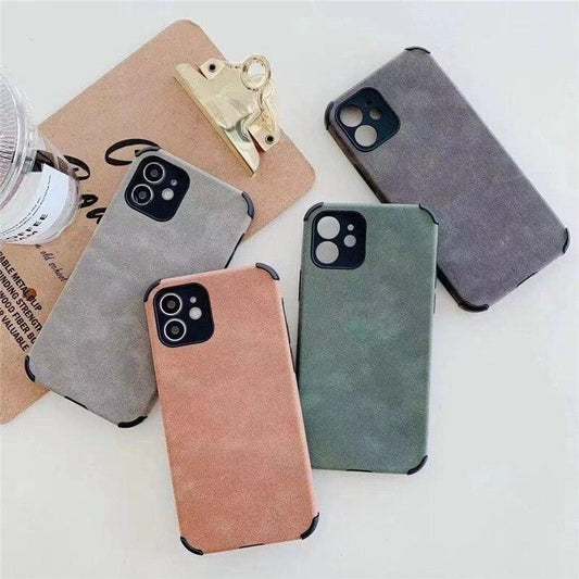 Suede Cloth iPhone Case Full Body Protective Phone Cover Apple