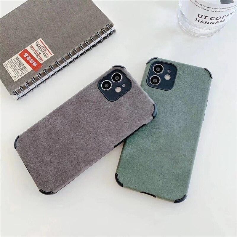 Suede Cloth iPhone Case Full Body Protective Phone Cover Apple