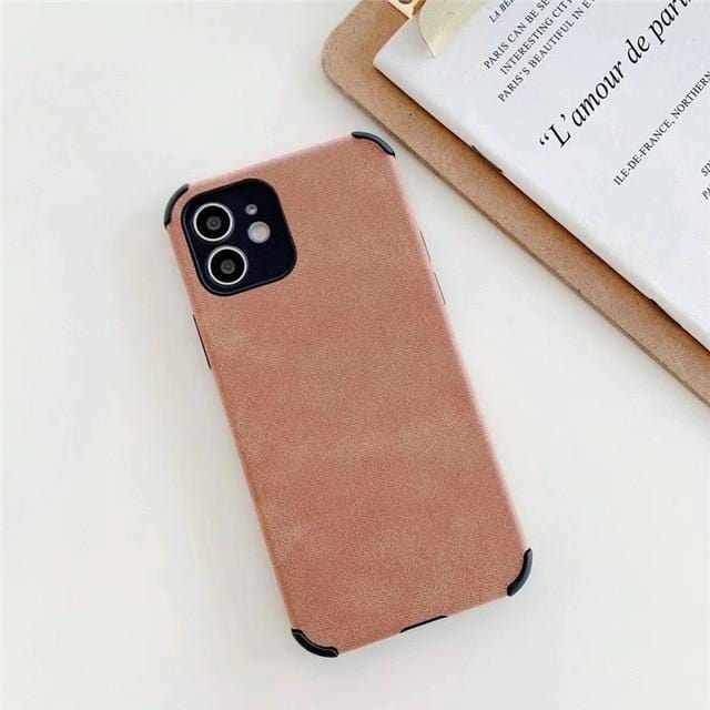 Suede Cloth iPhone Case Full Body Protective Phone Cover Apple