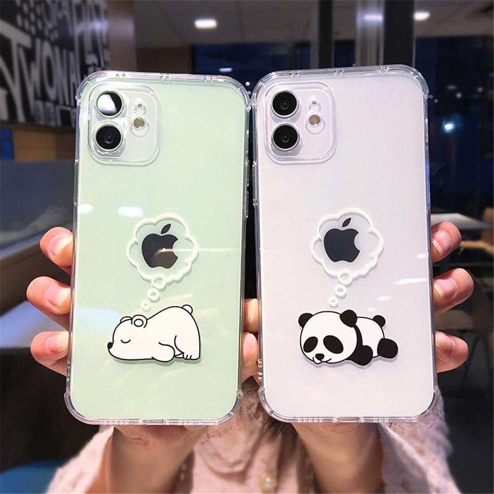 Creative Bear Panda Animal Full Body Protective iPhone Case