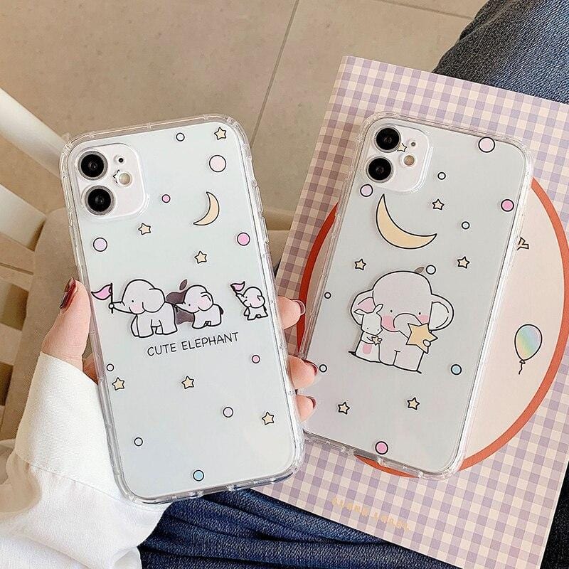 Cartoon Elephant Shockproof iPhone Case Full Body Protective Cover