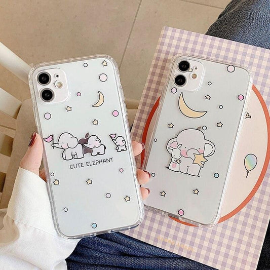 Cartoon Elephant Shockproof iPhone Case Full Body Protective Cover