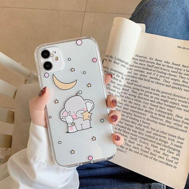 Cartoon Elephant Shockproof iPhone Case Full Body Protective Cover