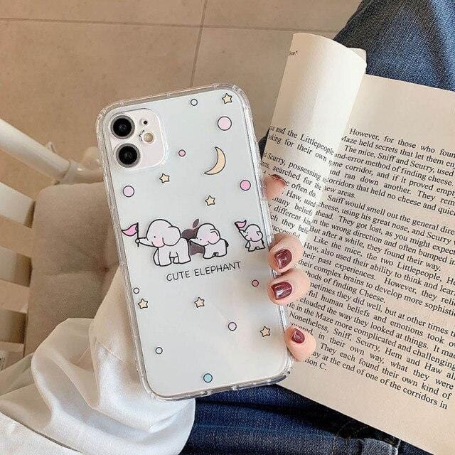 Cartoon Elephant Shockproof iPhone Case Full Body Protective Cover