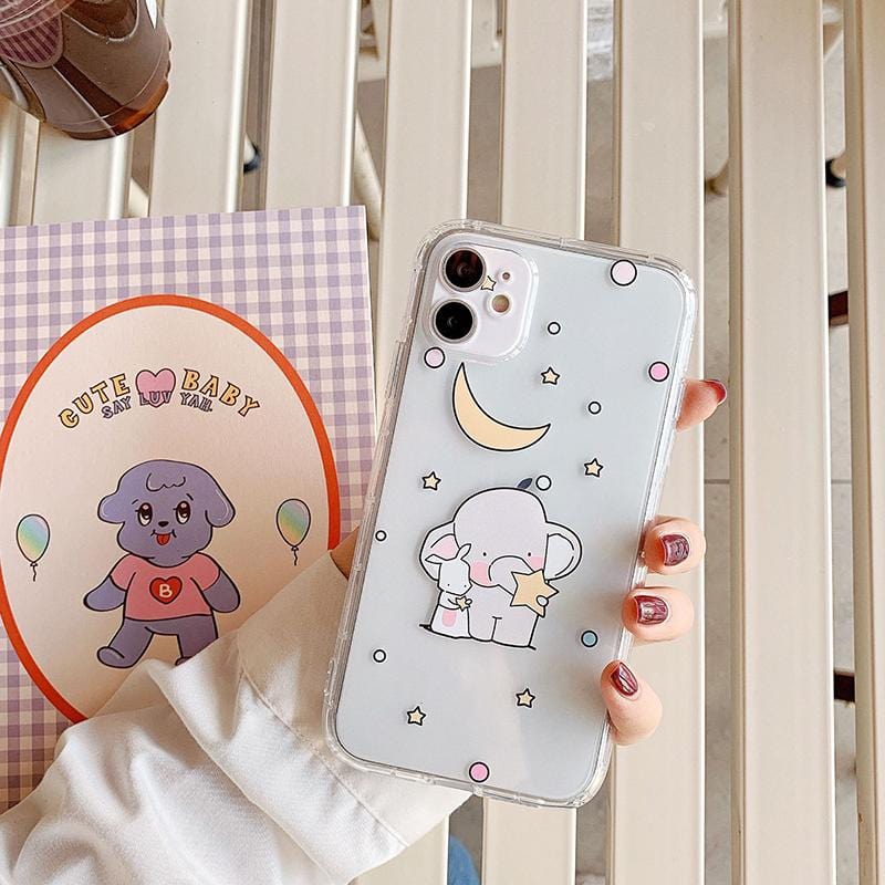 Cartoon Elephant Shockproof iPhone Case Full Body Protective Cover